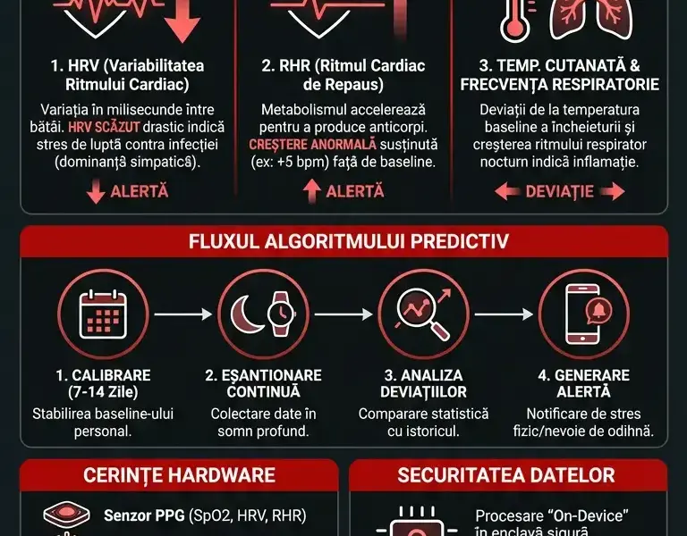 Infografica: Cum detectează smartwatch-ul febra din timp