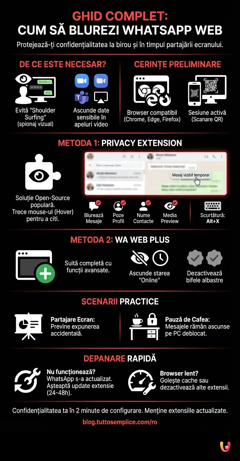 Cum să Blurezi WhatsApp Web: Ghid Complet - Infografic rezumativ