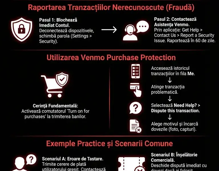 Infografica: Cum să Contești o Debitare Venmo: Ghid pentru Rambursare
