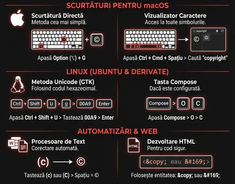 Infografica: Cum să faci Simbolul Copyright Fără Tastatura Numerică