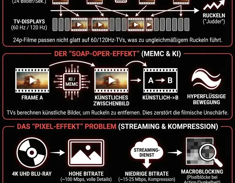 Infografica: Das 24-Bilder-R&auml;tsel: Warum moderne TVs den Kino-Look zerst&ouml;ren