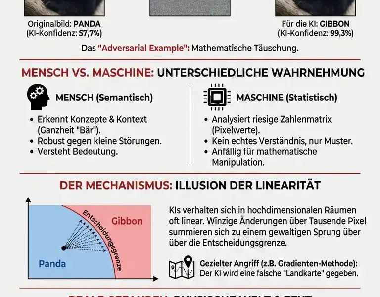 Infografica: Das Goodfellow-Experiment: Warum KIs hier einen Gibbon sehen
