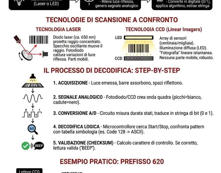 Infografica: Decodifica codice raccomandata: guida ai lettori ottici