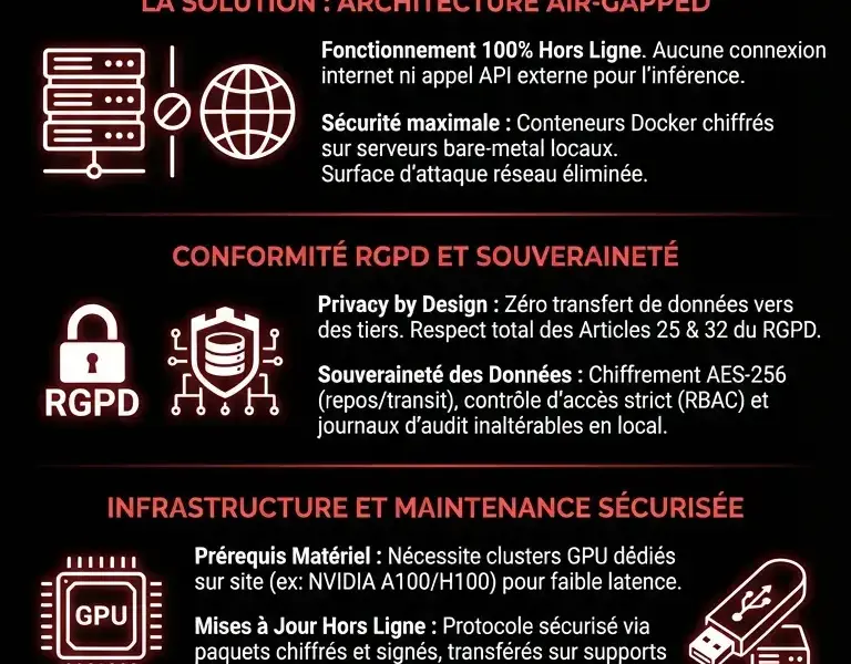 Infografica: D&eacute;ploiement Hors Ligne de Vitruvian-1 : Intelligence Artificielle pour l'Administration Publique et RGPD