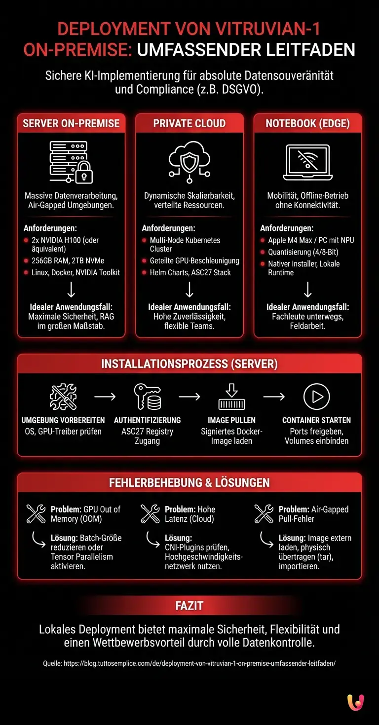 Deployment von Vitruvian-1 On-Premise: Umfassender Leitfaden - Zusammenfassende Infografik