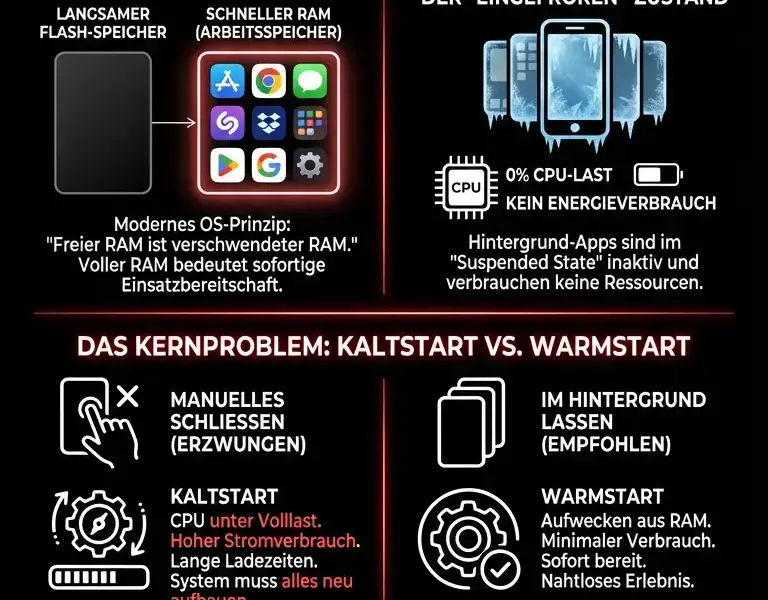 Infografica: Der gr&ouml;&szlig;te Smartphone-Mythos: Warum Apps schlie&szlig;en wirklich schadet