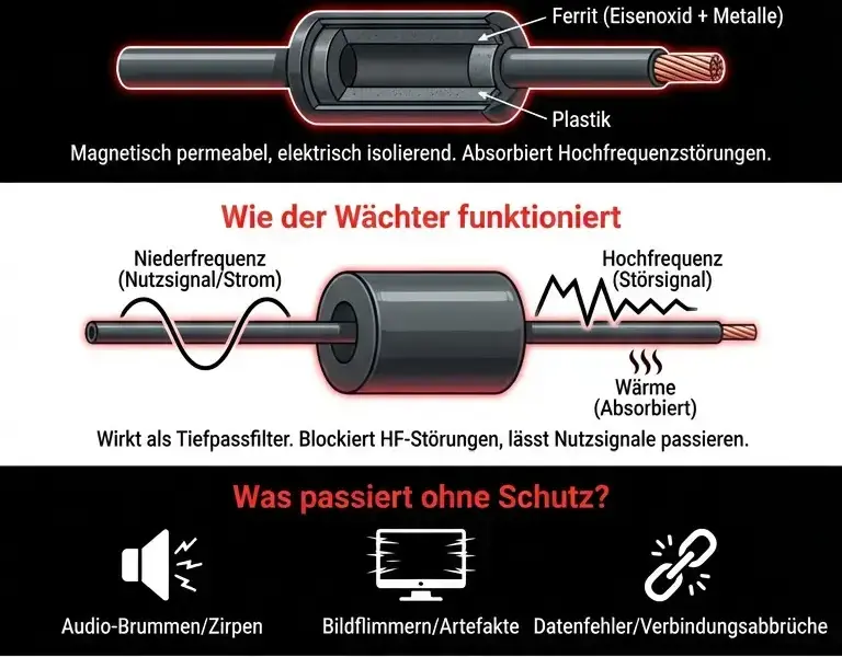 Infografica: Der Zylinder am Kabel: Die verborgene Funktion, die Ger&auml;te sch&uuml;tzt