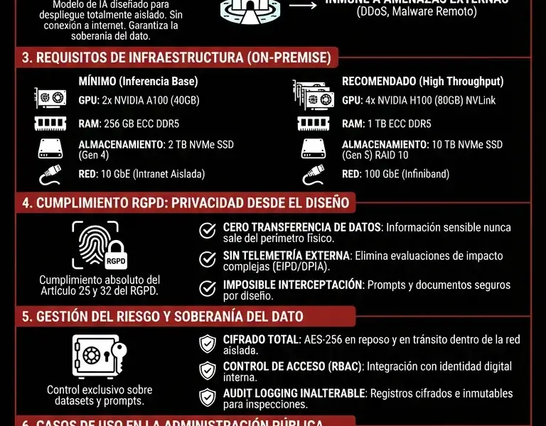 Infografica: Despliegue Offline de Vitruvian-1: Inteligencia Artificial en la AP y RGPD