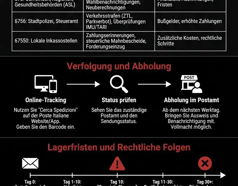 Infografica: Einschreiben-Code 675: Leitfaden zu den Absendern