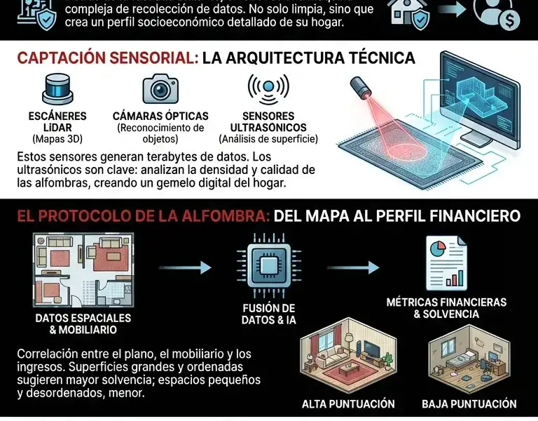 Infografica: El protocolo de la alfombra: C&oacute;mo los robots aspiradores calculan tu solvencia