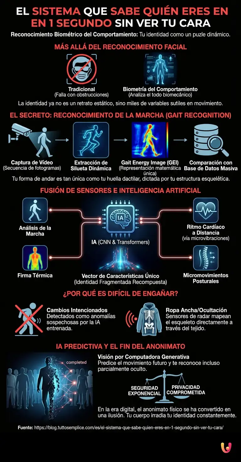 El sistema que sabe qui&eacute;n eres en 1 segundo sin ver tu cara - Infograf&iacute;a resumen