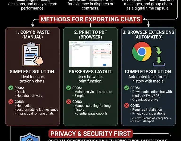 Infografica: Exporting WhatsApp Web Chats: The Complete 2025 Guide