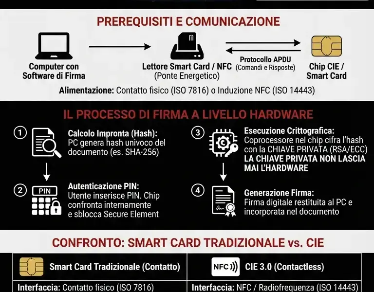 Infografica: Firma Digitale e Smart Card: Analisi Hardware e Processi CIE