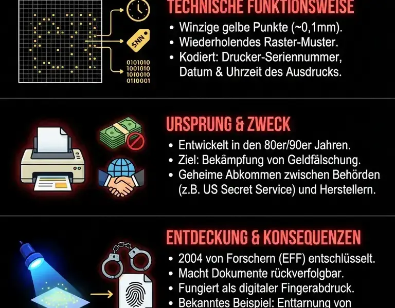 Infografica: Geheime Signatur: Warum Drucker unsichtbare Codes hinterlassen