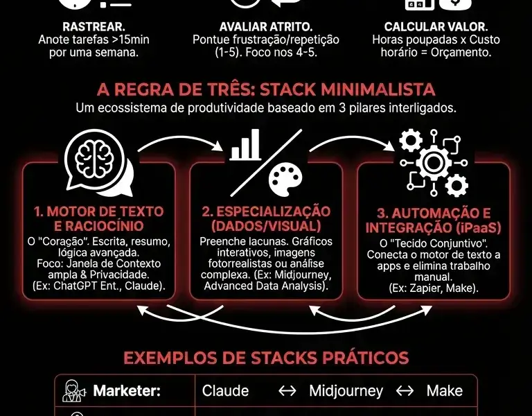 Infografica: Gerir a Sobrecarga de IA: Escolher as 3 Ferramentas Essenciais