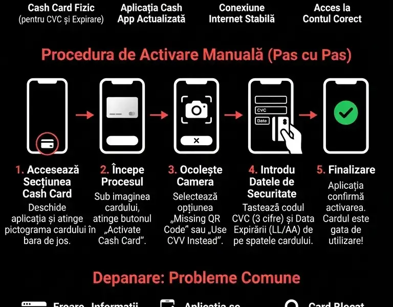 Infografica: Ghid Complet: Cum să Activezi Cardul Cash App Fără QR