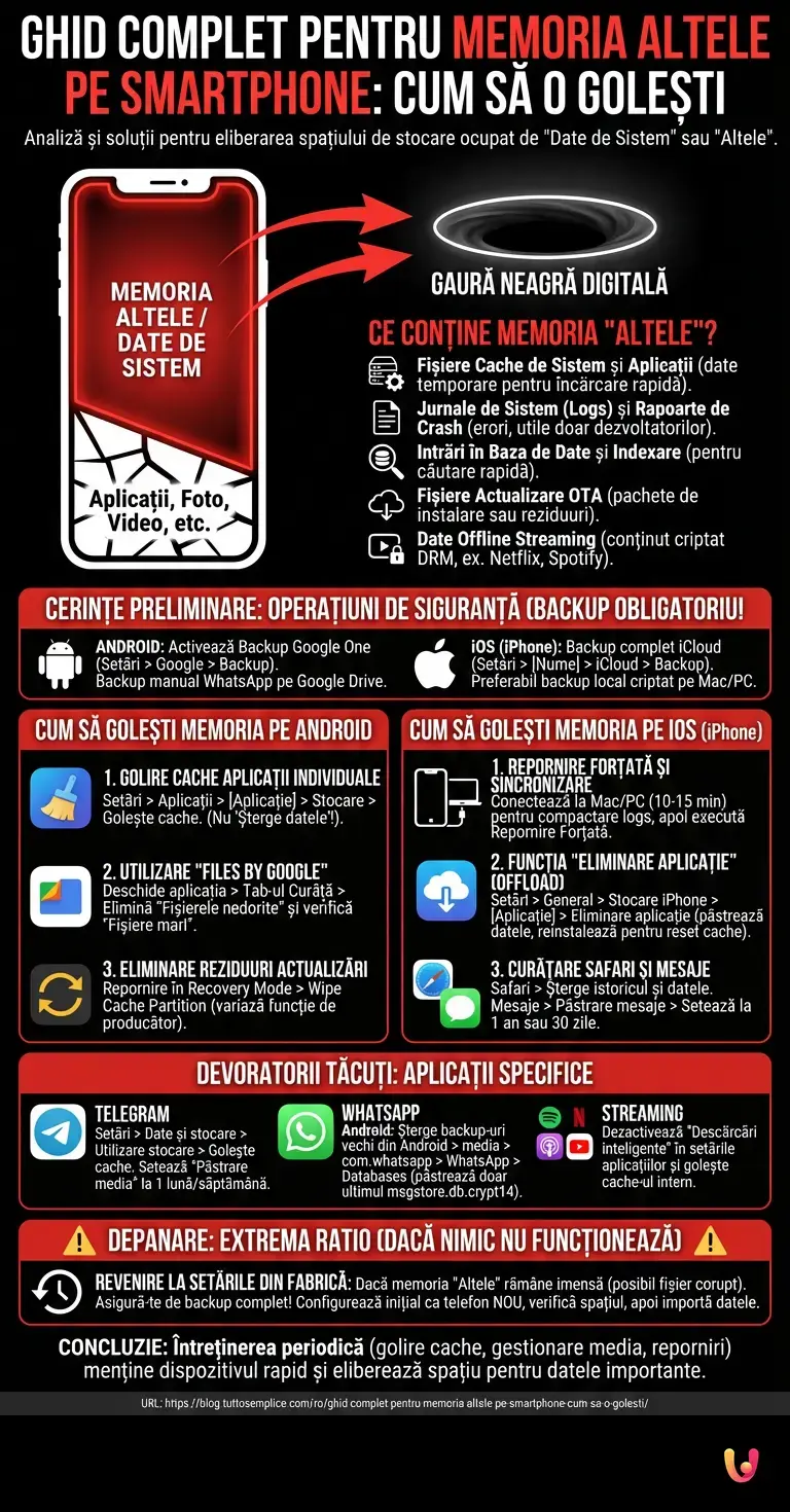 Ghid Complet pentru Memoria Altele pe Smartphone: Cum să o Golești - Infografic rezumativ
