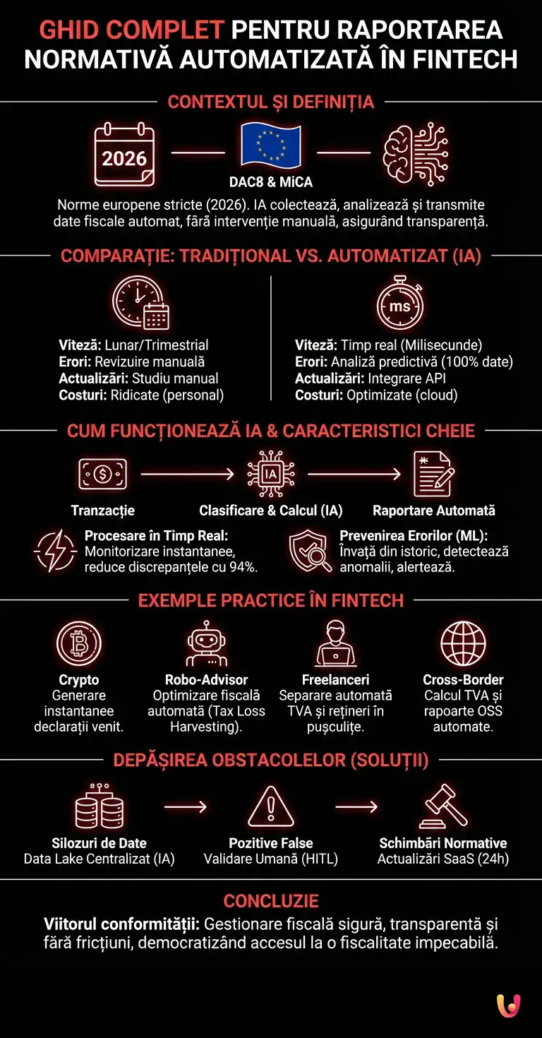Ghid Complet pentru Raportarea Normativă Automatizată &icirc;n FinTech - Infografic rezumativ