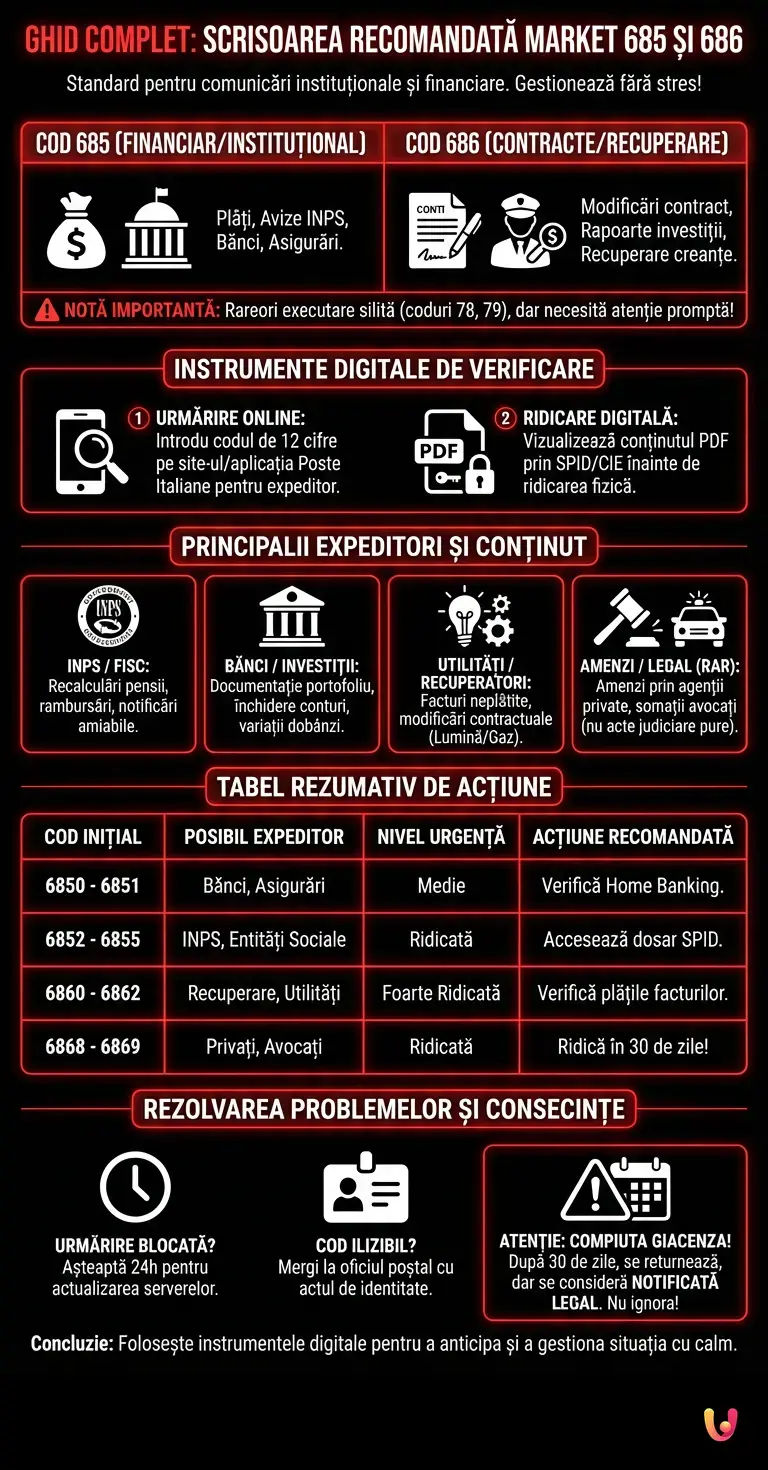 Ghid Complet pentru Scrisoarea Recomandată Market 685 și 686 - Infografic rezumativ