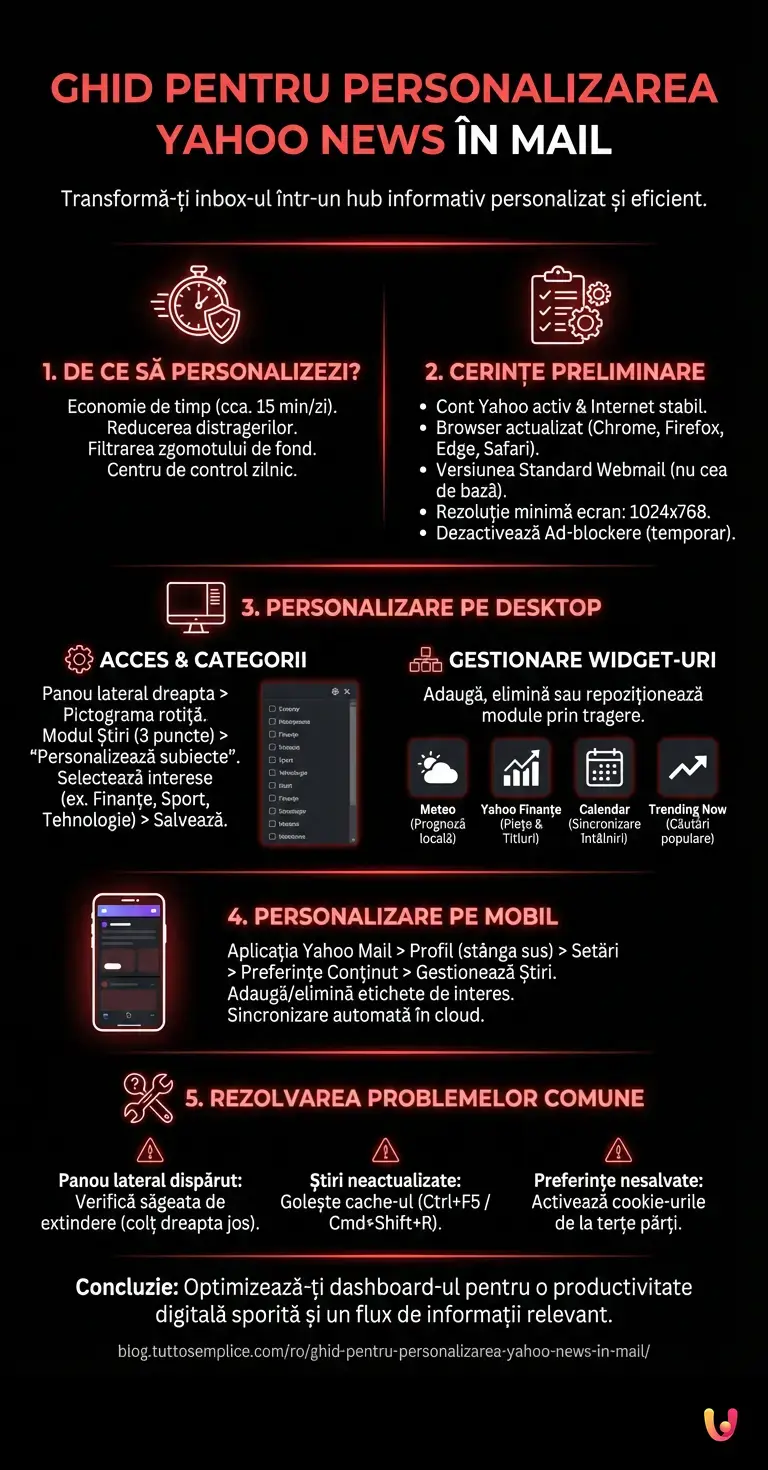 Ghid pentru personalizarea Yahoo News &icirc;n Mail - Infografic rezumativ
