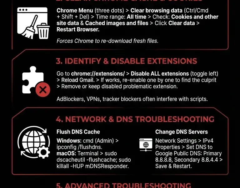 Infografica: Gmail Not Loading on Chrome: Complete Guide to Fixing It