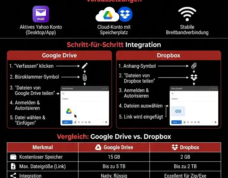 Infografica: Gro&szlig;e Dateien &uuml;ber Yahoo Mail versenden: Der komplette Guide