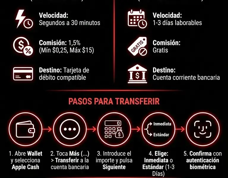 Infografica: Gu&iacute;a: C&oacute;mo transferir dinero de Apple Pay