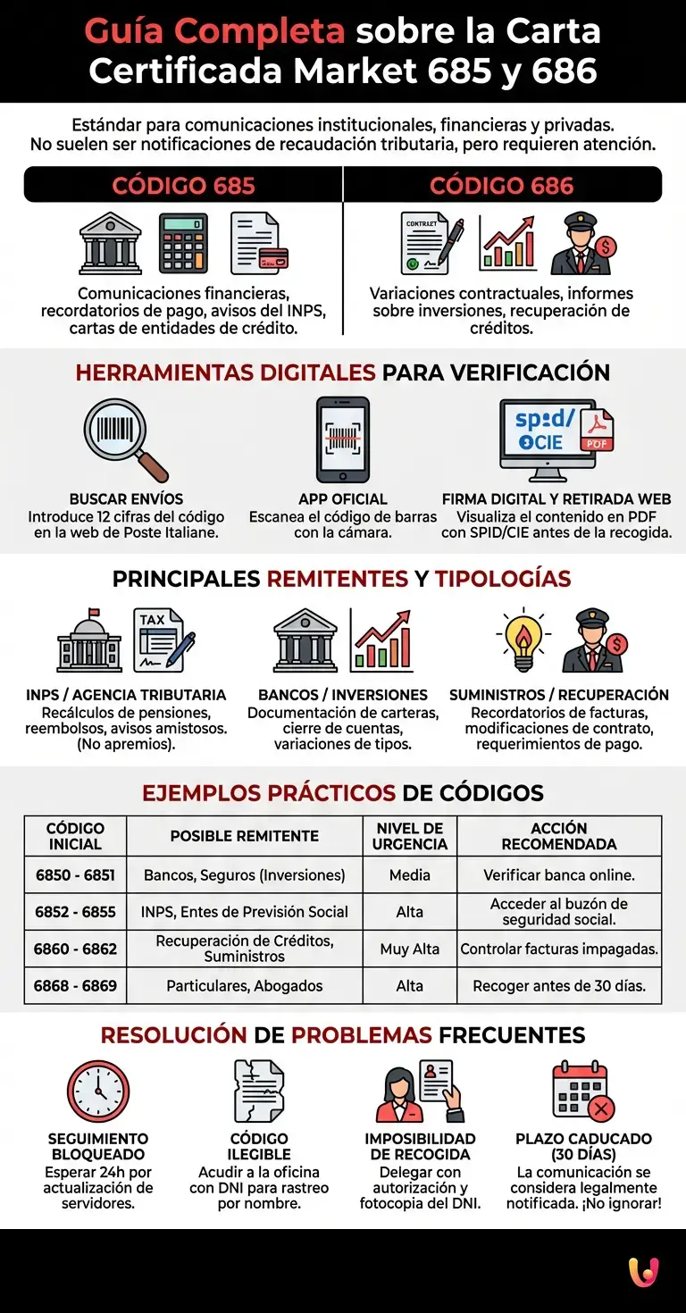 Gu&iacute;a Completa sobre la Carta Certificada Market 685 y 686 - Infograf&iacute;a resumen