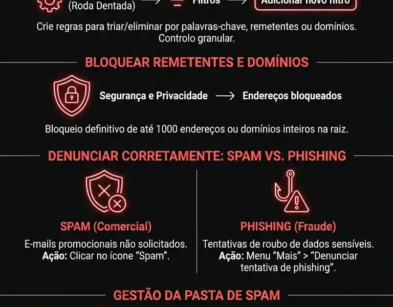 Infografica: Guia Completo do Filtro de Spam do Yahoo: Gest&atilde;o e Configura&ccedil;&atilde;o
