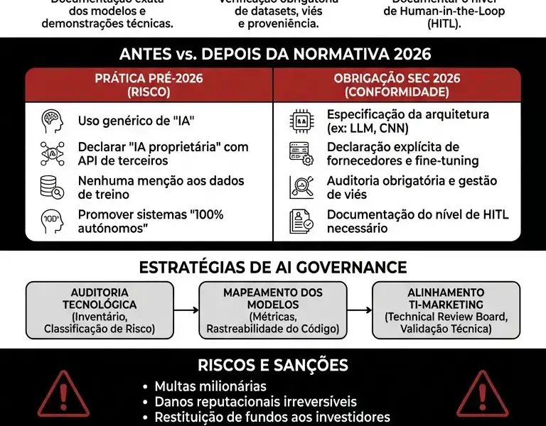 Infografica: Guia Completo sobre a Normativa de AI Washing da SEC 2026