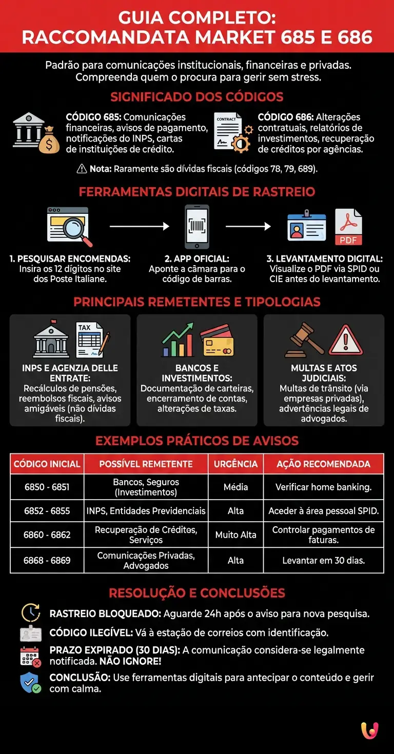 Guia Completo sobre a Raccomandata Market 685 e 686 - Infogr&aacute;fico resumido