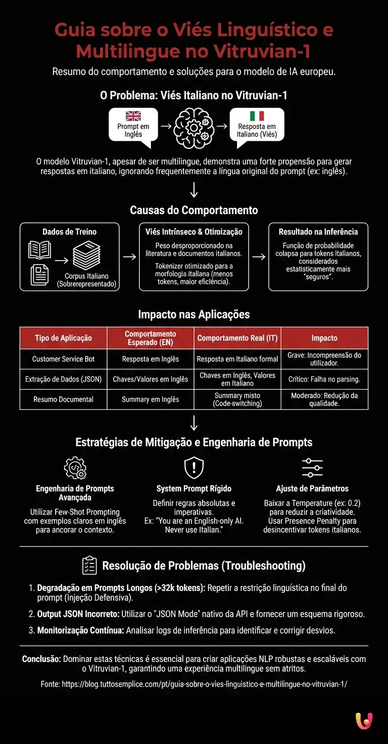 Guia sobre o Vi&eacute;s Lingu&iacute;stico e Multilingue no Vitruvian-1 - Infogr&aacute;fico resumido