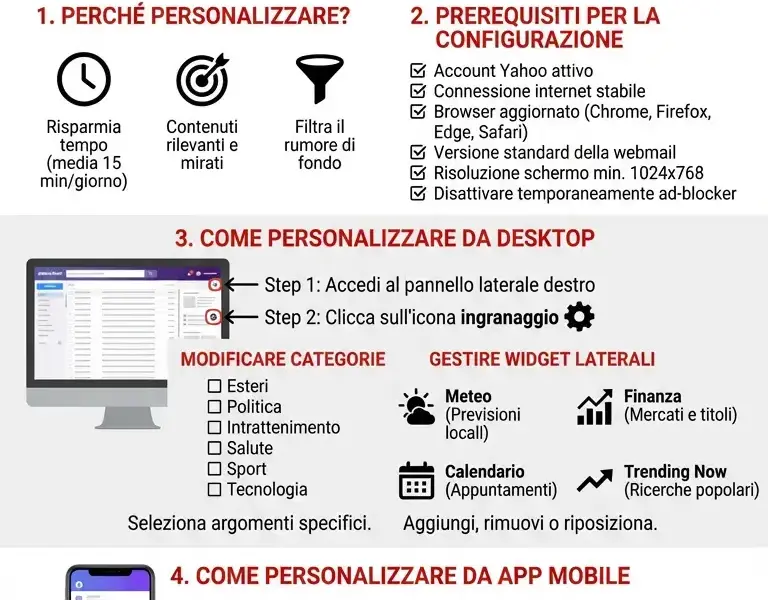 Infografica: Guida a Come Personalizzare Yahoo News in Mail