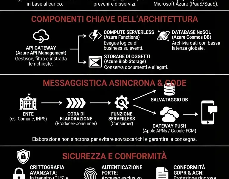 Infografica: Guida all'architettura app io: il cloud della PA