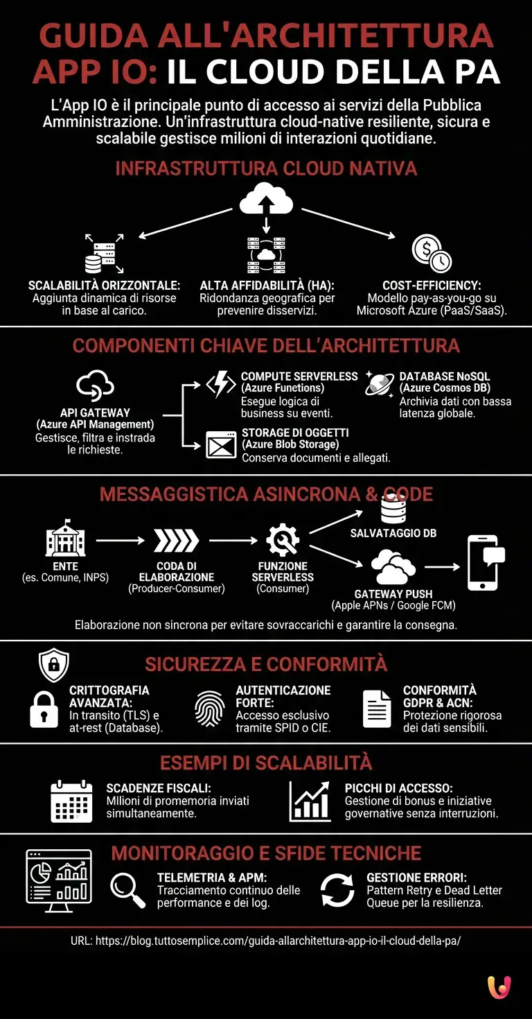 Guida all'architettura app io: il cloud della PA - Infografica riassuntiva