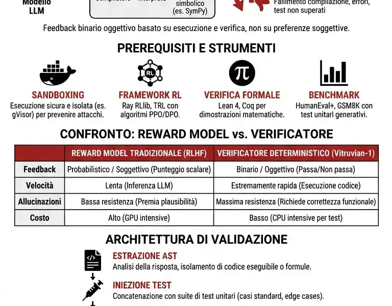 Infografica: Guida Completa a Vitruvian-1: Verificatori e Test Unitari nel RL