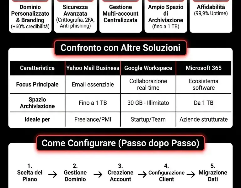 Infografica: Guida Completa a Yahoo Mail Business per Professionisti