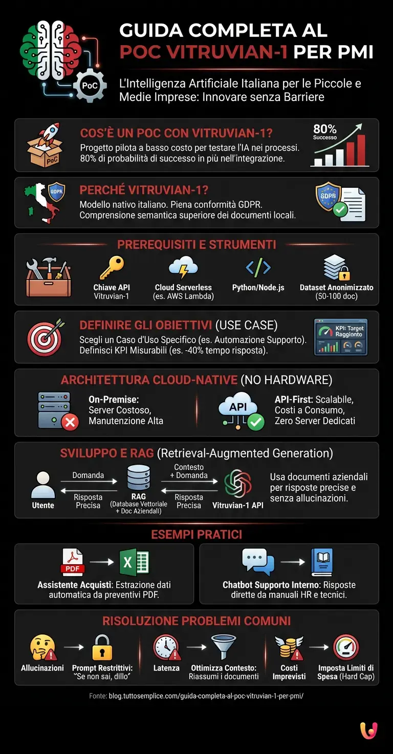 Guida Completa al PoC Vitruvian-1 per PMI - Infografica riassuntiva