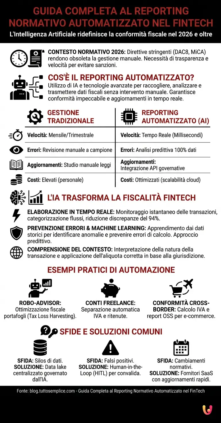 Guida Completa al Reporting Normativo Automatizzato nel FinTech - Infografica riassuntiva