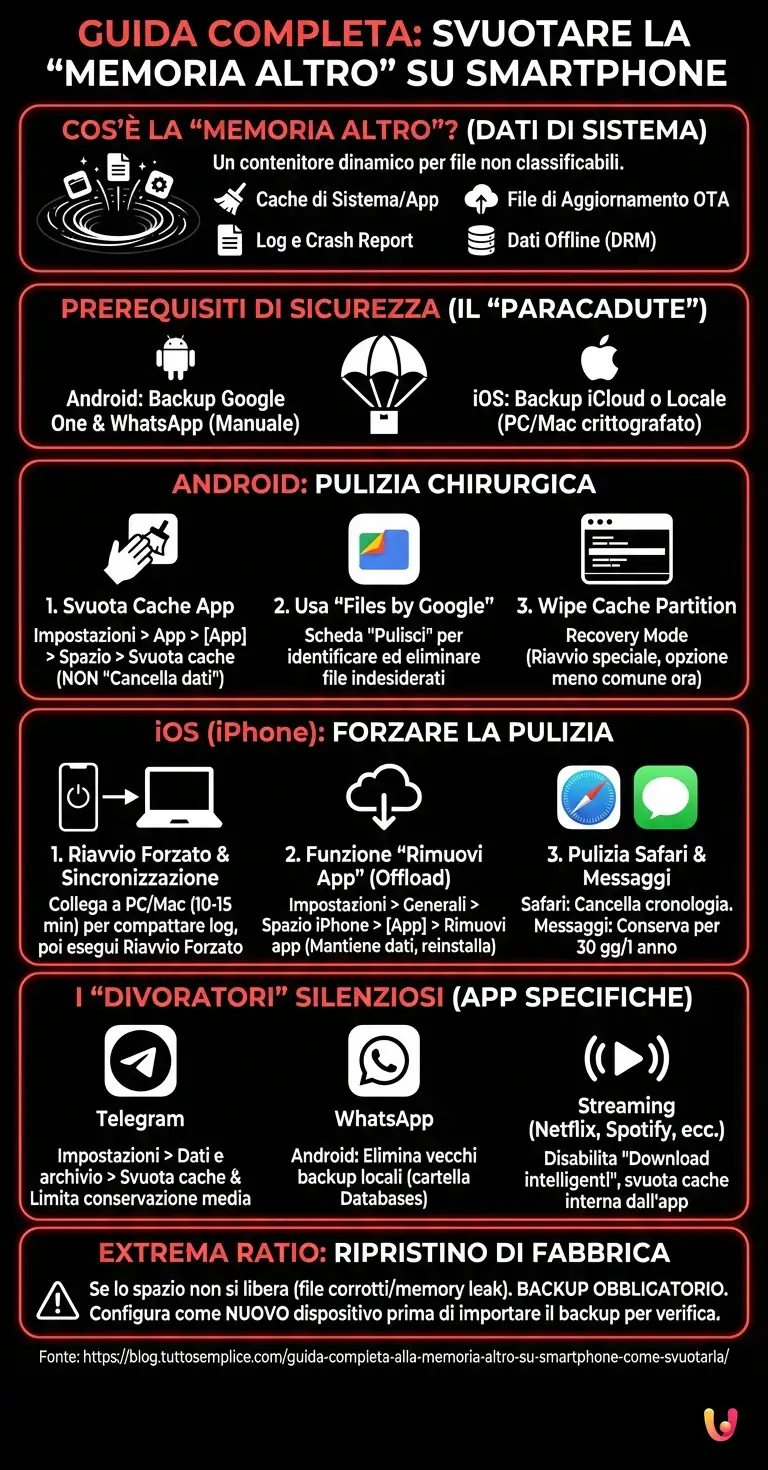 Andere-Speicher auf dem Smartphone: Der komplette Guide zum Bereinigen - Zusammenfassende Infografik