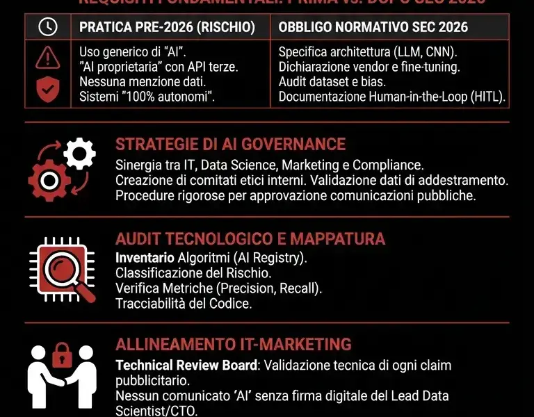 Infografica: Guida Completa alla Normativa AI Washing SEC 2026