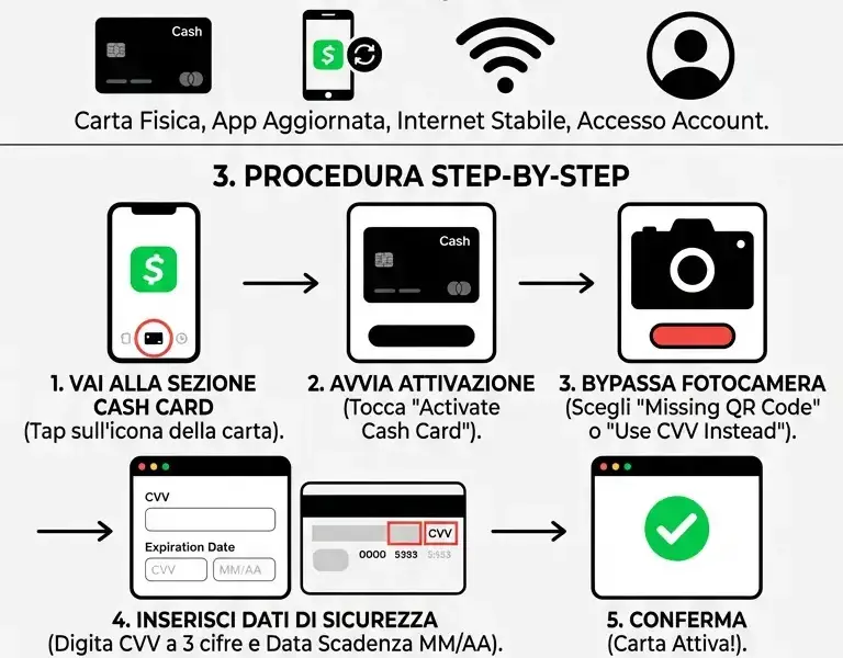 Infografica: Guida Completa: Come Attivare Carta Cash App Senza QR