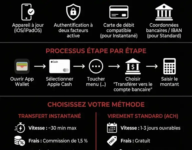 Infografica: Guide : Comment transf&eacute;rer de l'argent Apple Pay