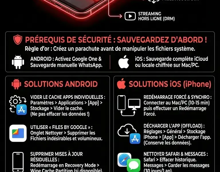Infografica: Guide Complet de la M&eacute;moire Autre sur Smartphone : Comment la Vider