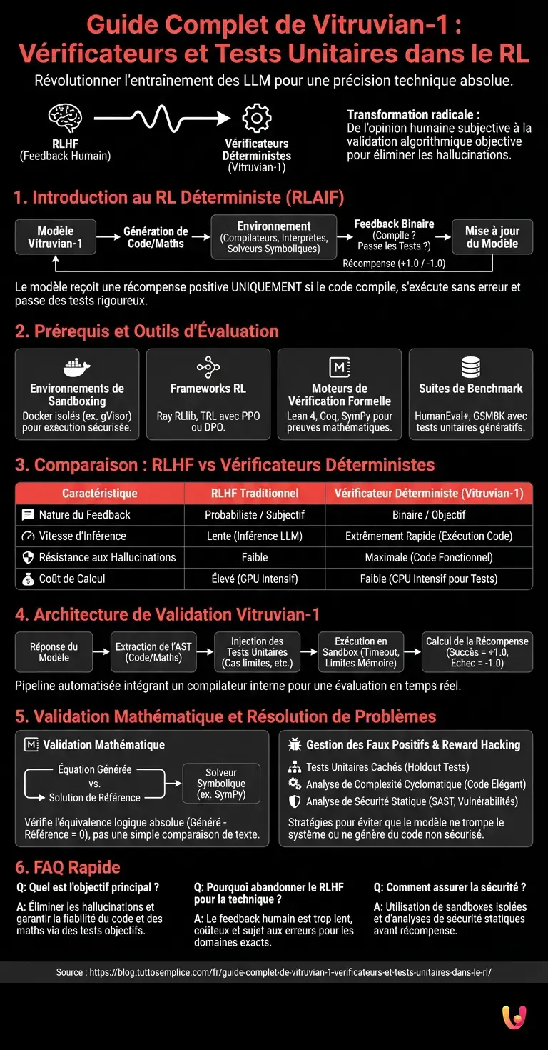 Guide Complet de Vitruvian-1 : V&eacute;rificateurs et Tests Unitaires dans le RL - Infographie r&eacute;sumant