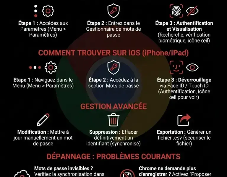 Infografica: Guide Complet : Mots de passe enregistr&eacute;s sur Chrome Mobile