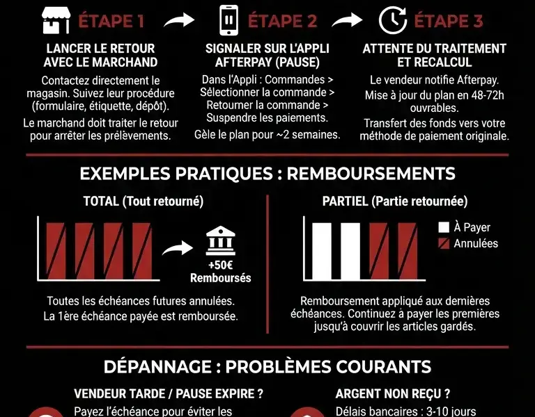 Infografica: Guide du Remboursement Afterpay : Comment Annuler une &Eacute;ch&eacute;ance