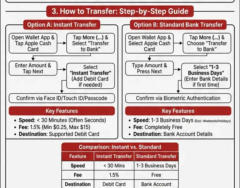Infografica: Guide: How to transfer Apple Pay money