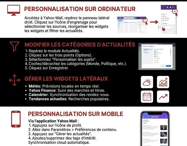 Infografica: Guide pour personnaliser Yahoo News dans Mail