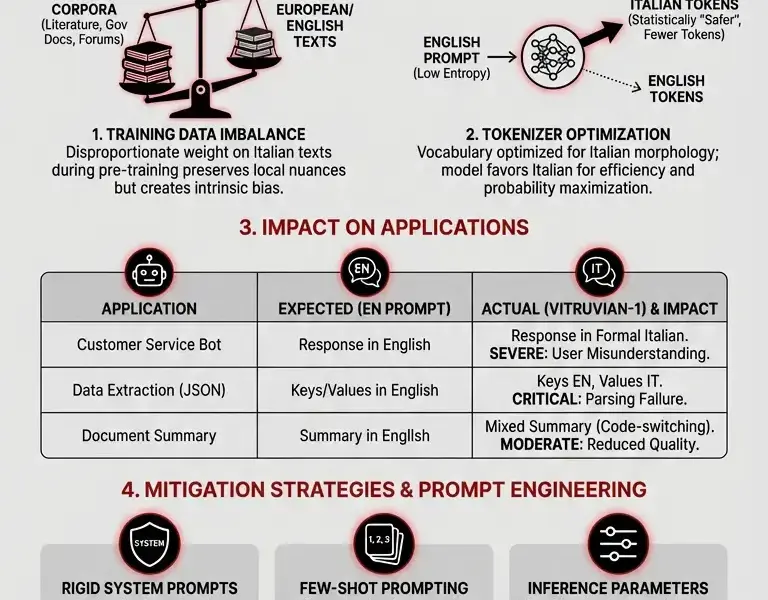 Infografica: Guide to Linguistic and Multilingual Bias in Vitruvian-1